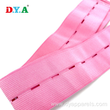 Custom Pink Knitted Buttonhole Elastic Band For Sewing